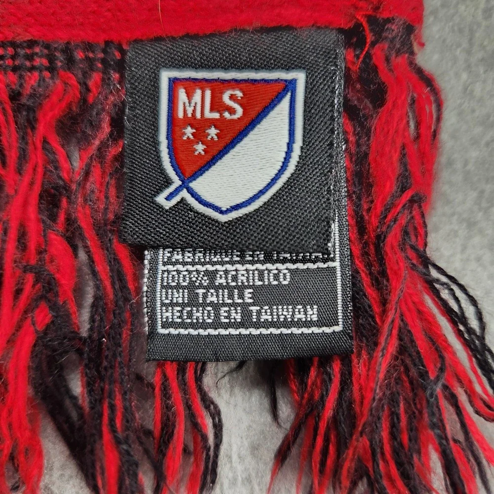 Atlanta United FC MLS Soccer Scarf Red Black Knit ATL UTD Fringe Reversible